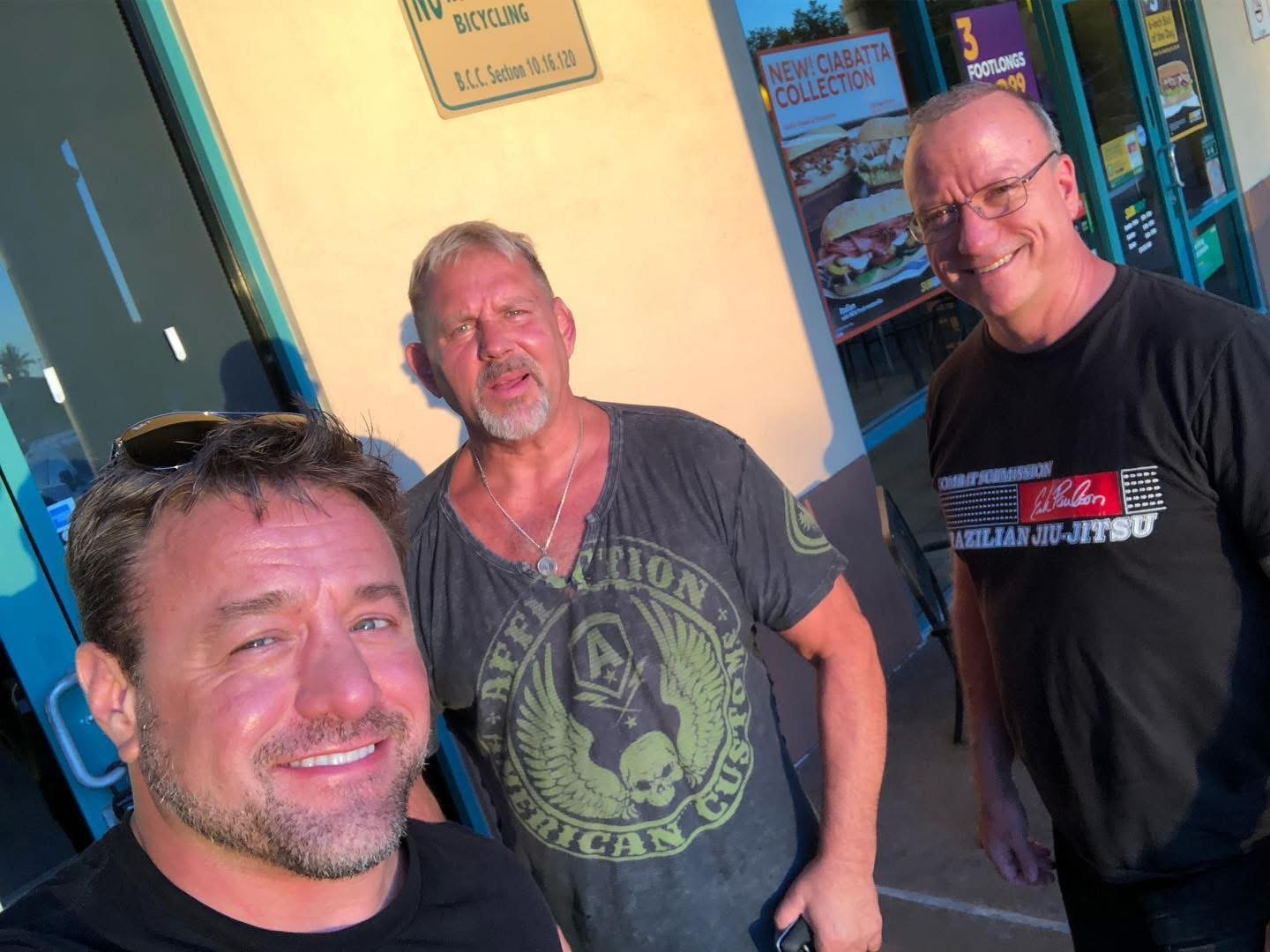 Alan Baker with longtime teachers and training partners